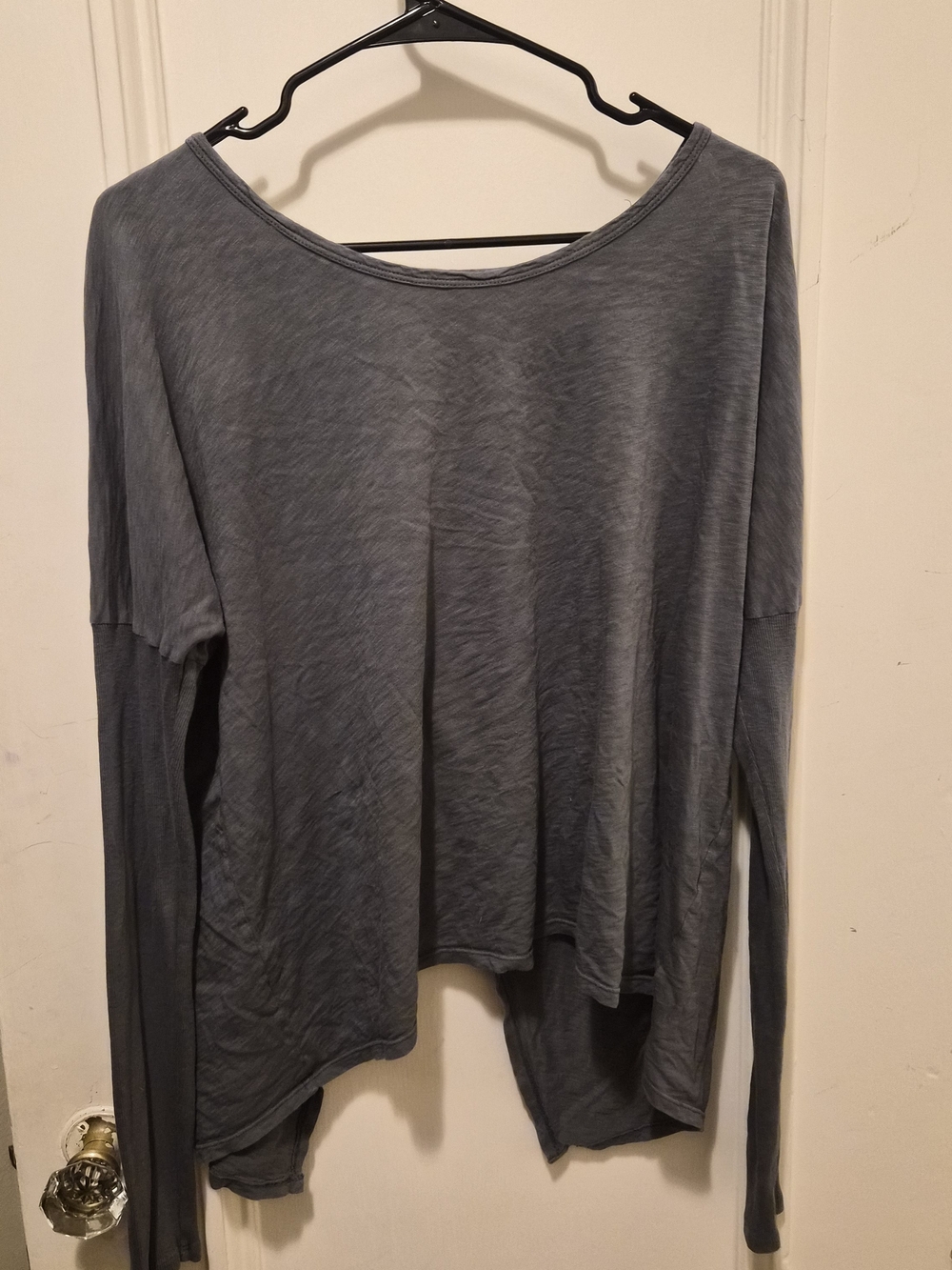 Velvet by Graham & Spencer Long-Sleeve Scoop Neck Top in Slate Blue